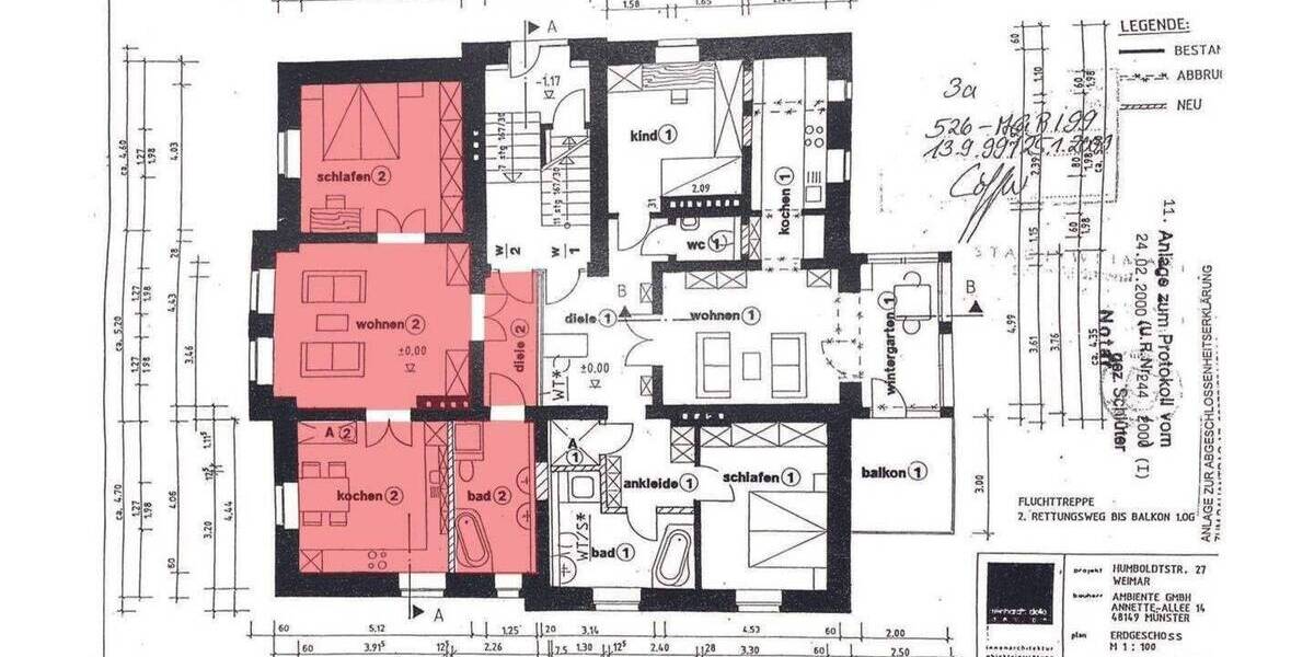 Etagenwohnung Weimar Westvorstadt - 2 Zimmer, 70 m&sup2;, 640&euro; | Angebot:26933571