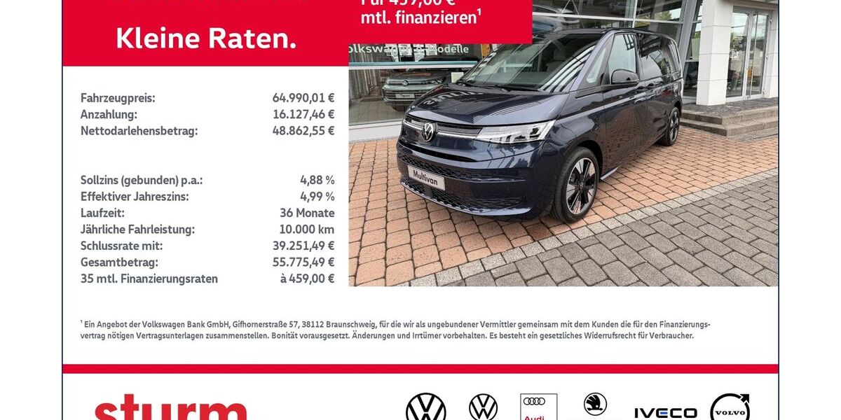 VW T7 Multivan 6.000 km 64.990 &euro; Altenkirchen 57610