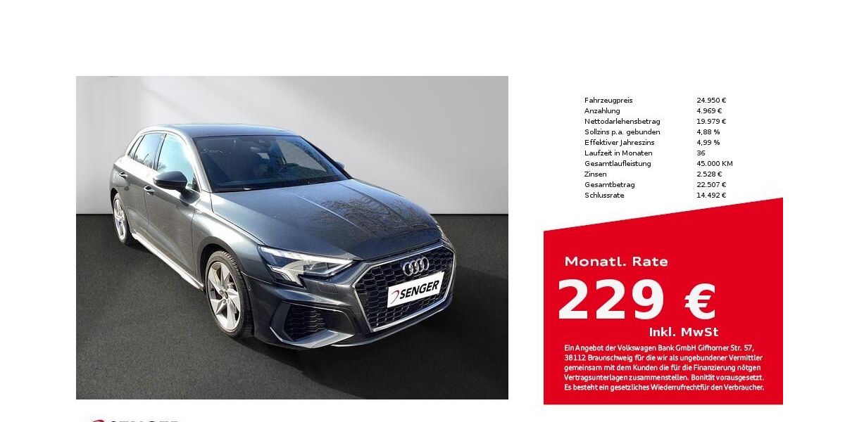 Audi A3 74.500 km 24.950 &euro; Lübeck 23556