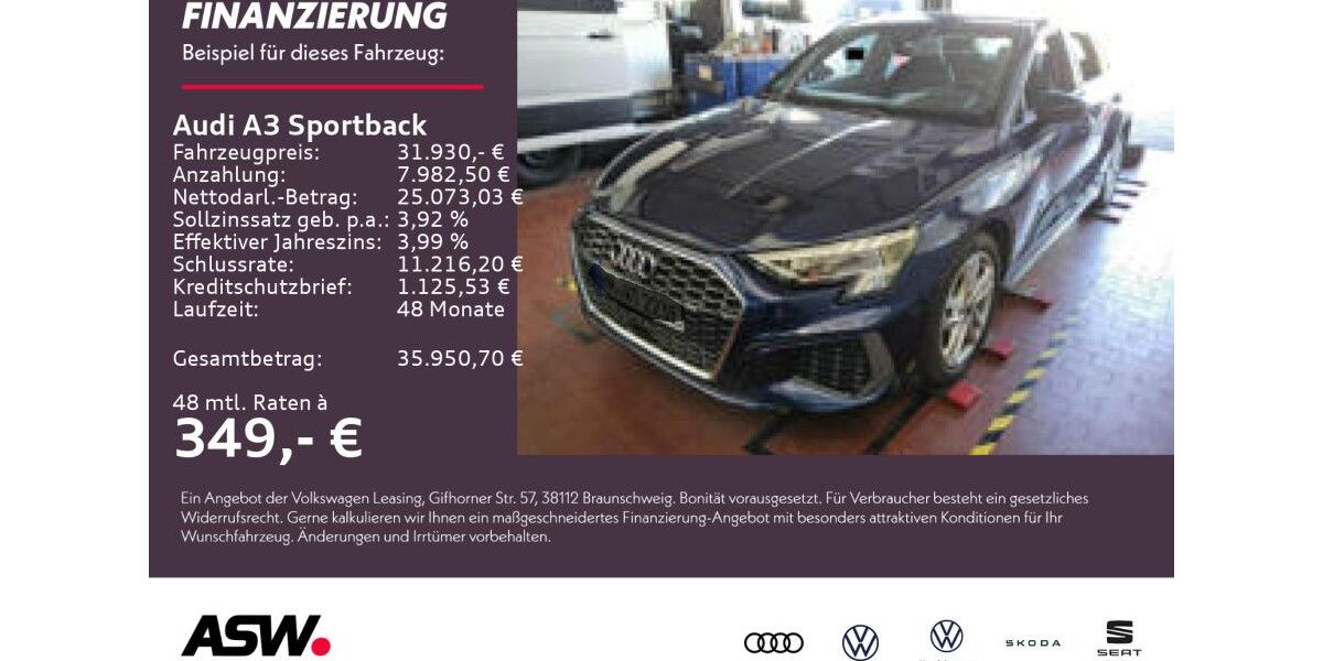 Audi A3 33.600 km 31.930 &euro; Weinsberg 74189