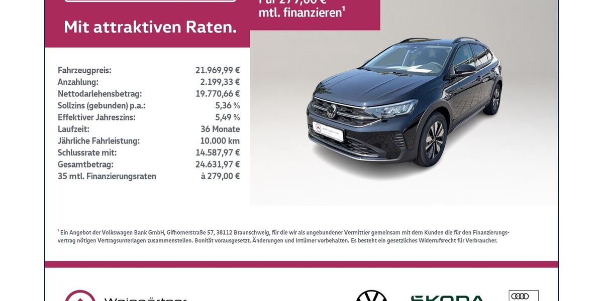 VW Taigo 22.500 km 21.970 &euro; Miesbach 83714