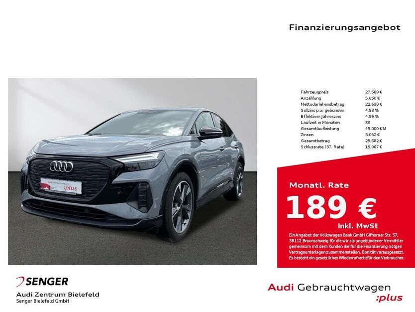 Audi Q4 e-tron 27.911 km 27.680 € Bielefeld 33609